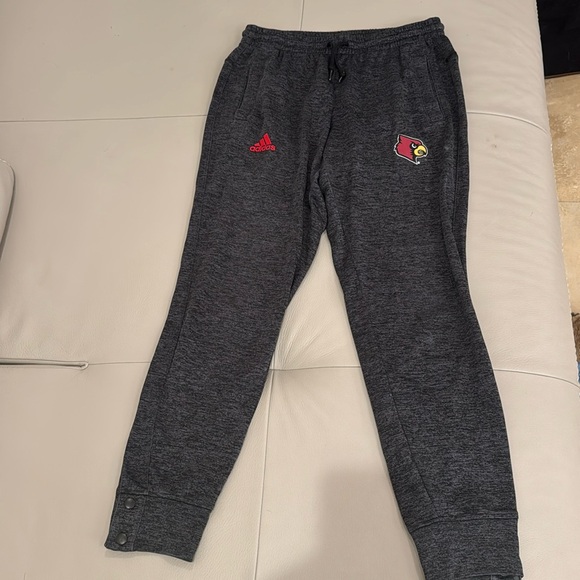 adidas Pants - Adidas ClimaWarm  Sweatpants Women's S Gray Louisville Cardinals UofL